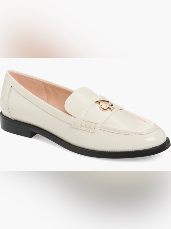 kate spade Shoes - ♠️kate spade Cream Patent Leather Loafers  Logo Accent. Ladies 8